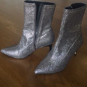 Multicolored Sparkling and Glittery Heel Boots
